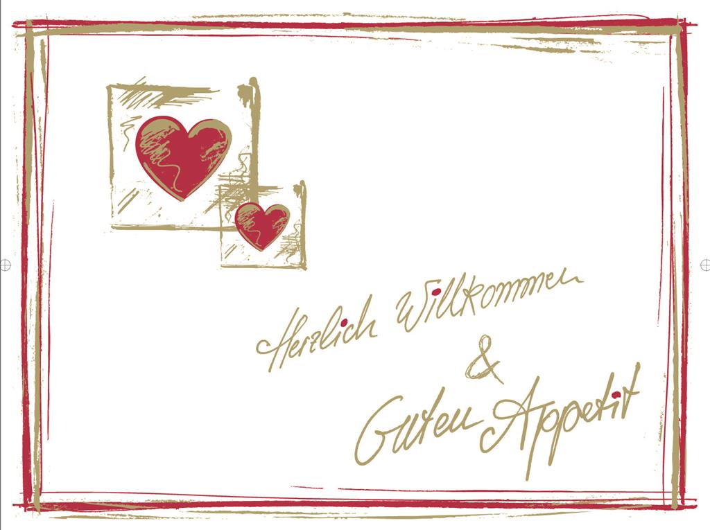 Papier Tischsets Herzlich Willkommen & G 40 x 30 cm