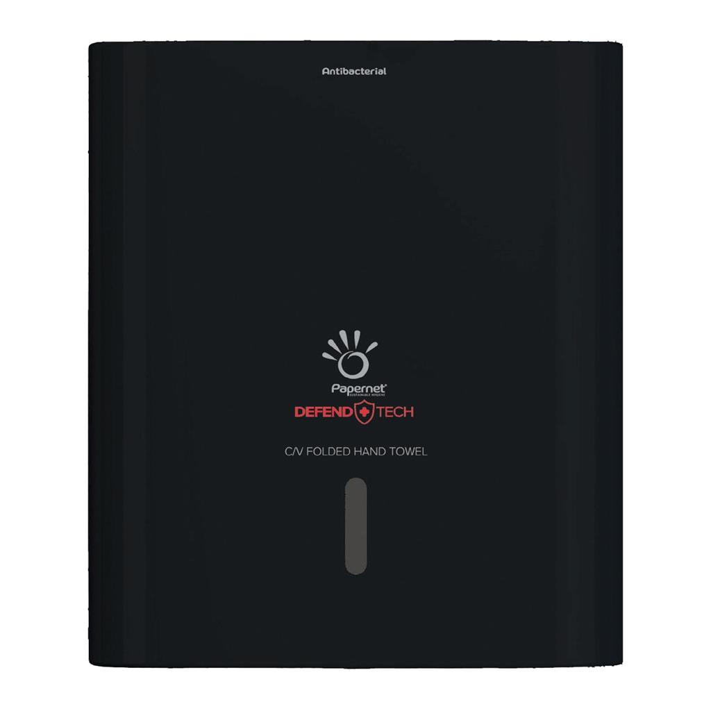 Spender für C/V/Z-Falz Falthandtücher Defend Tech Technologie,  schwarz