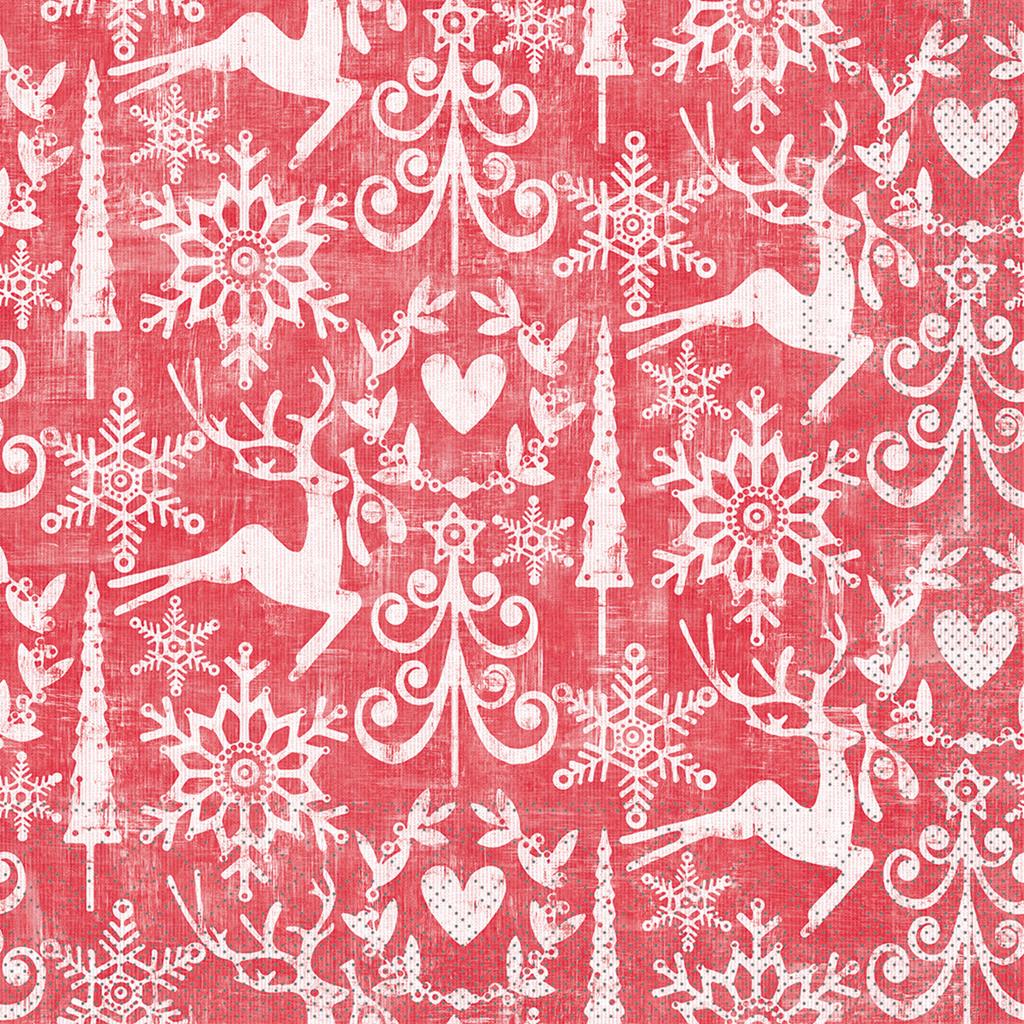 Tissue 3-lg Serviette  Bob rot 40 x 40 cm 1/4 Falz