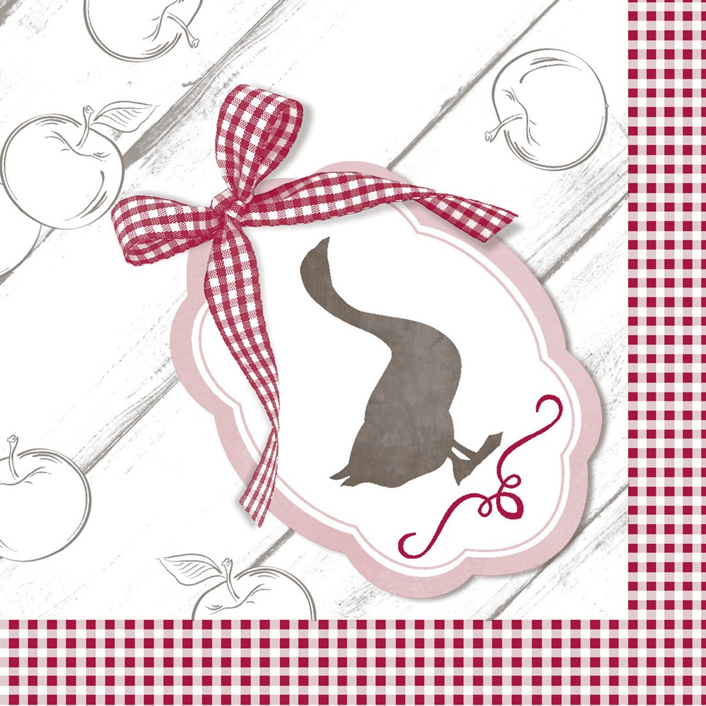 Linclass Serviette Gänse-Essen 40 x 40 cm 1/4 Falz