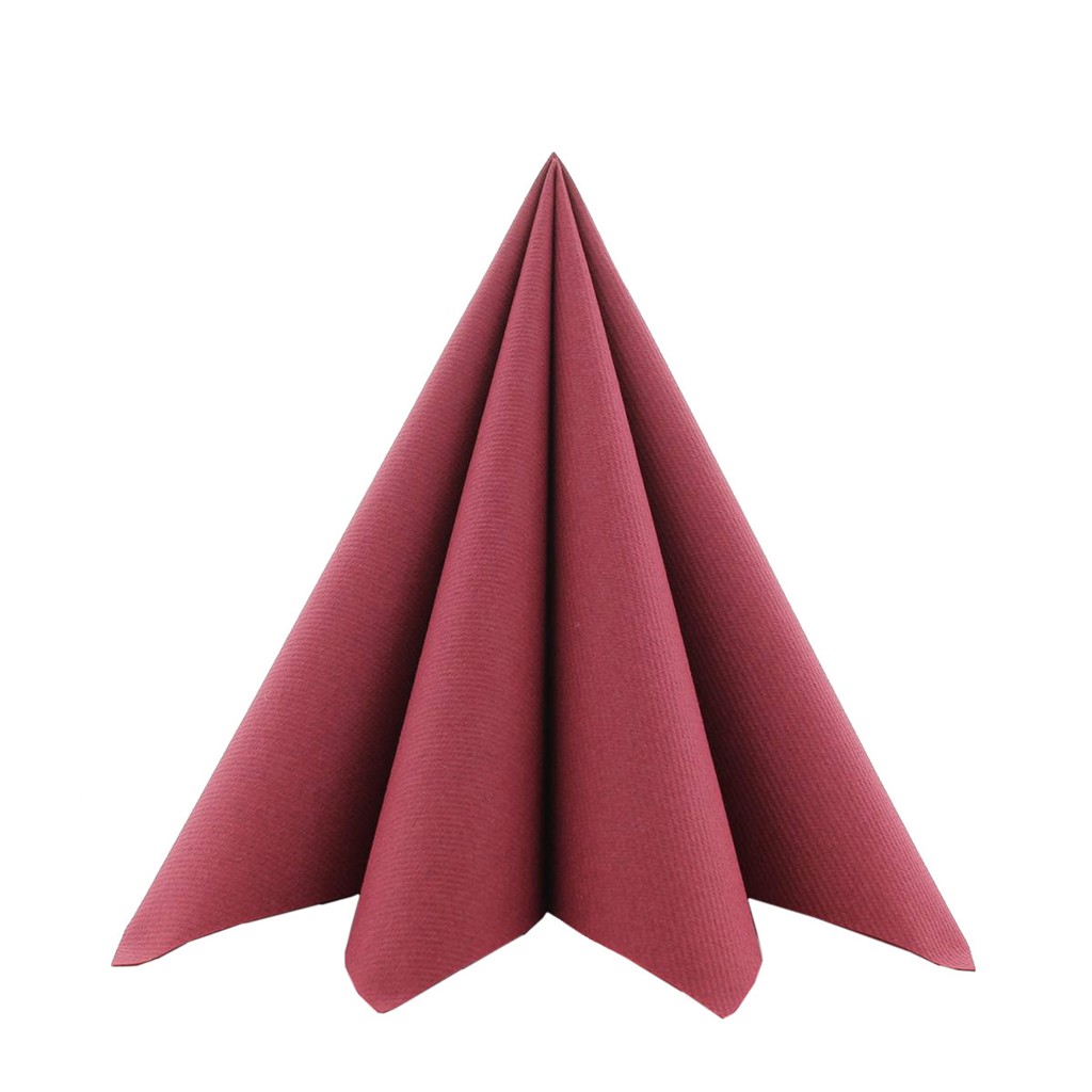 Softpoint Serviette Basic bordeaux 40 x 40 cm 1/4 Falz