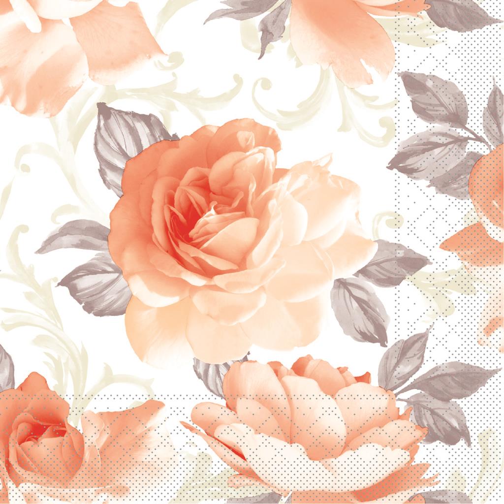 Tissue 3-lg Serviette Rosalie aprikot 40 x 40 cm 1/4 Falz