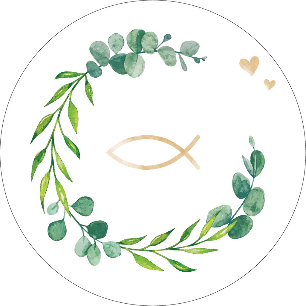 Filzpappe  Bierdeckel Eukalyptus Fisch 107 mm