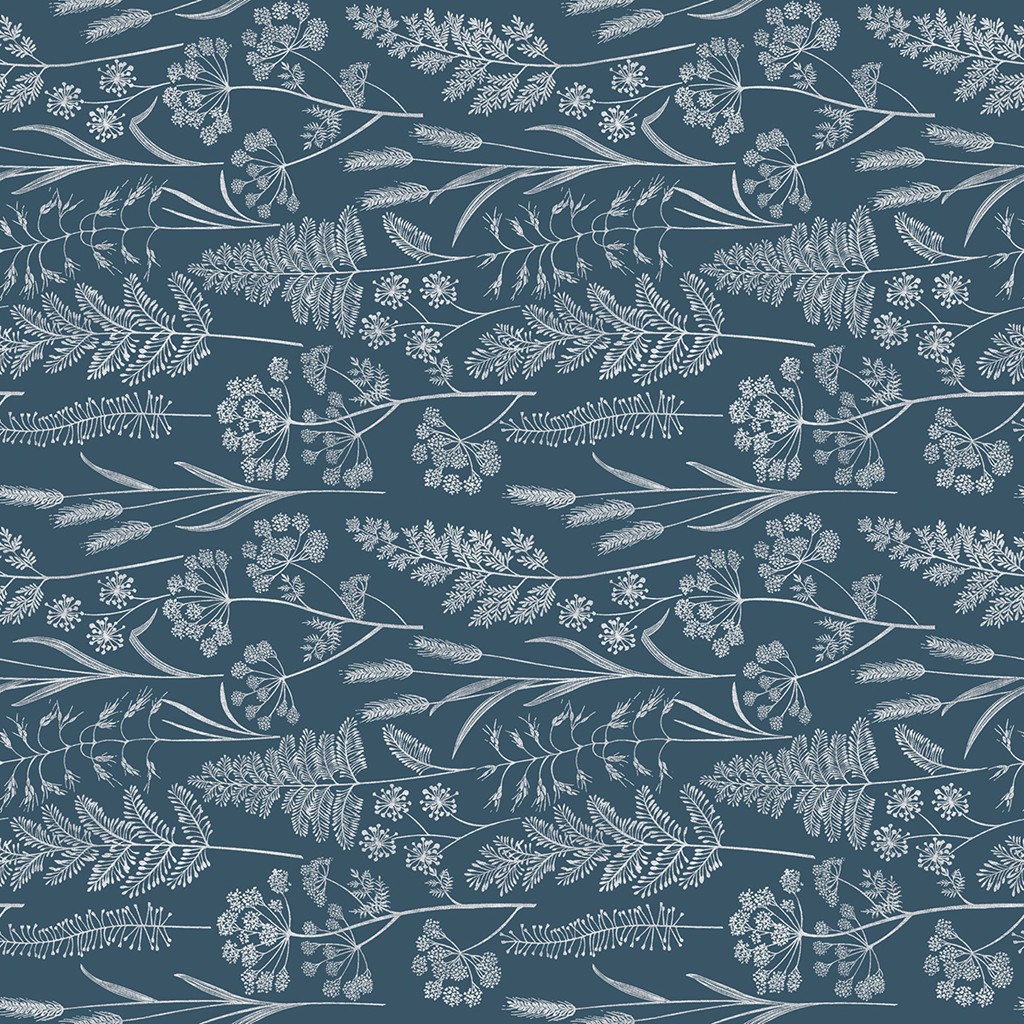 Linclass Tischdecke Benjamin blaugrau 80 x 80 cm 1/8-Falz