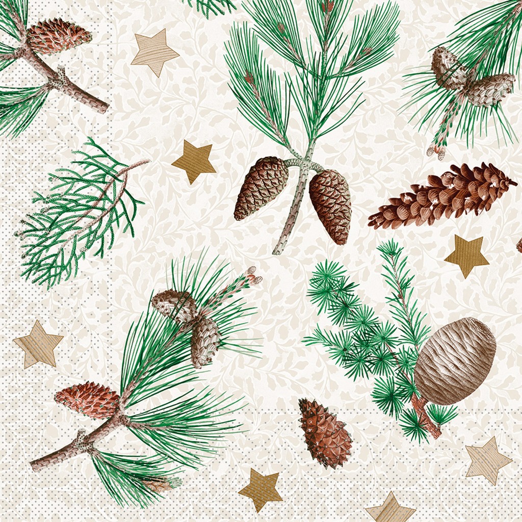 Tissue 3-lagig Serviette Pinea 33 x 33 cm 1/4 Falz