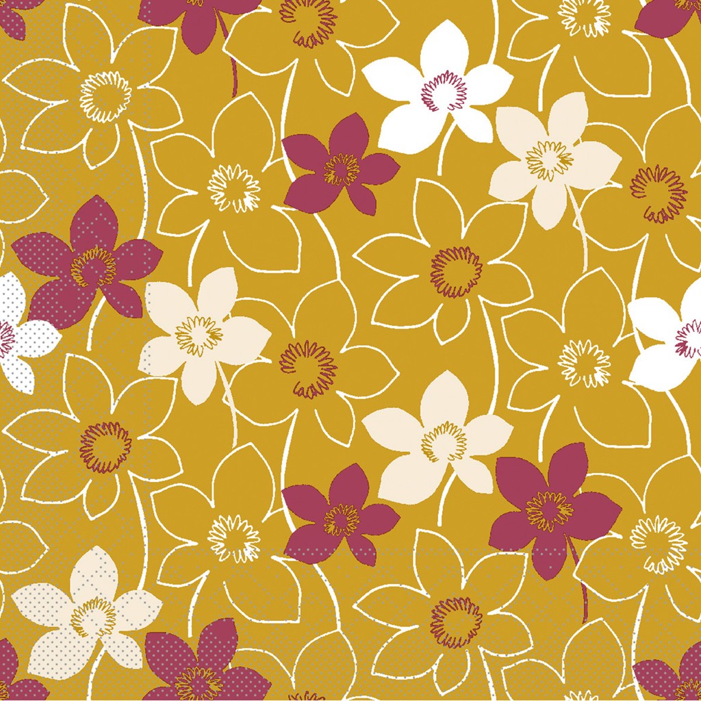 Tissue 3-lg. Serviette Cora gold 33 x 33 cm 1/4 Falz
