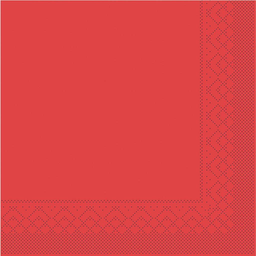 Tissue Serviette Basic rot 20 x 20 cm 1/4 Falz 3-lg.