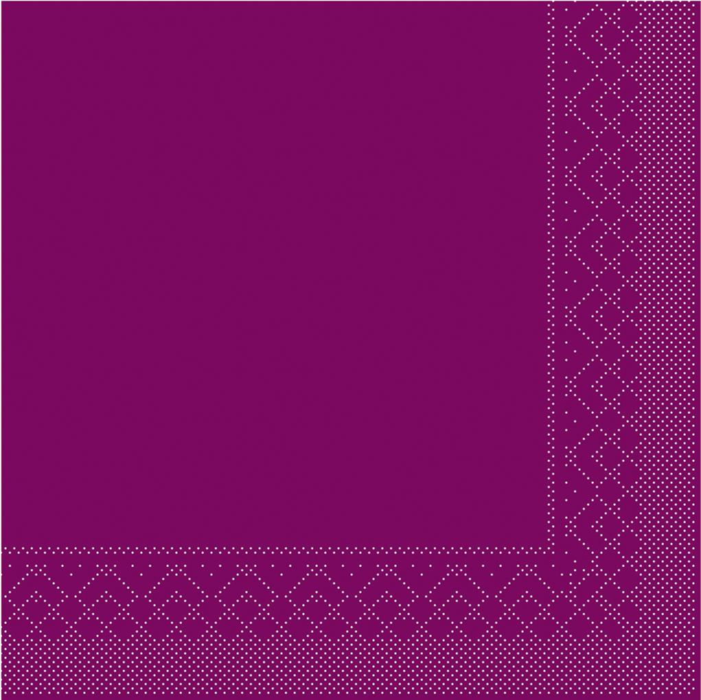 Tissue 3-lg Serviette Basic aubergine 33 x 33 cm 1/4 Falz