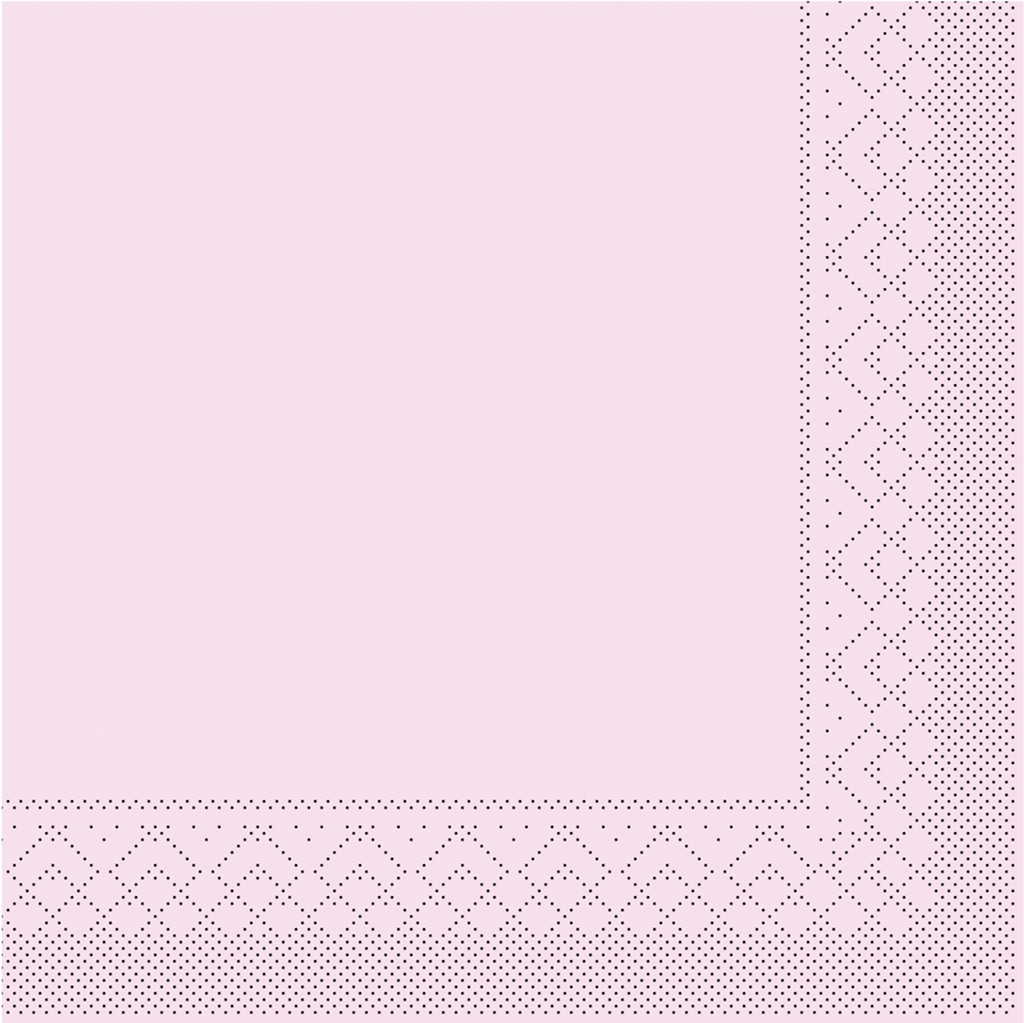 Tissue Serviette Basic rosa 33 x 33 cm 1/4 Falz 3-lg.