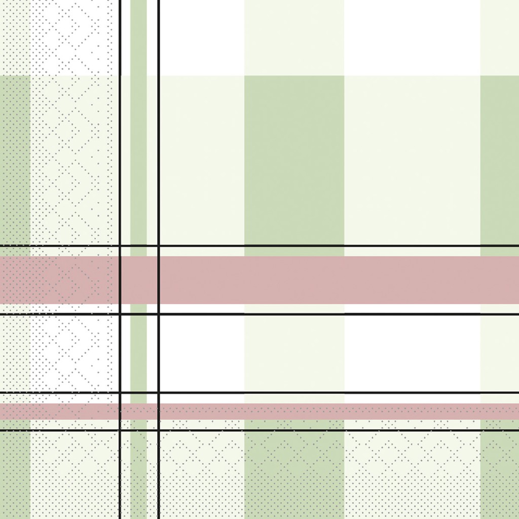 Tissue Serviette Kevin salbei-rosé 40 x 40 cm 1/4 Falz 3-lg.