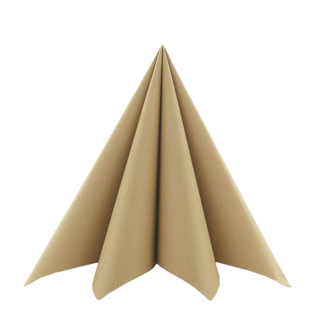 Linclass Serviette Basic naturbraun 33 x 33 cm 1/4 Falz