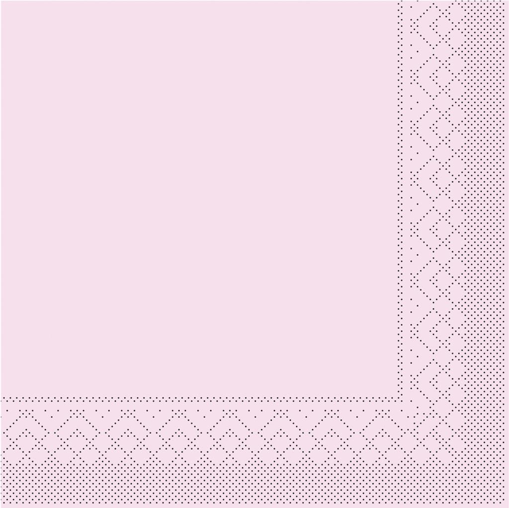 Tissue 3-lg Serviette Basic rosa 33 x 33 cm 1/4 Falz