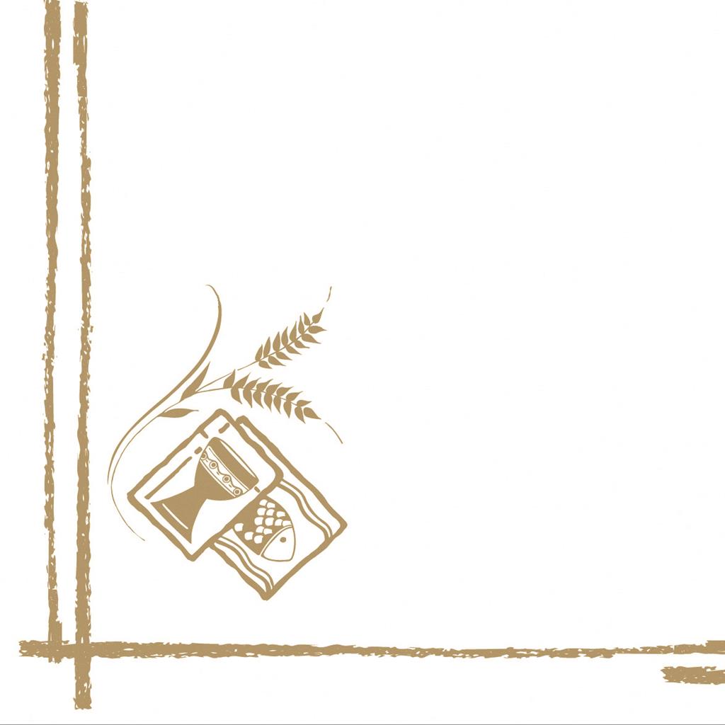 Linclass Serviette Kommunion/Konfirmatio 40 x 40 cm 1/4 Falz