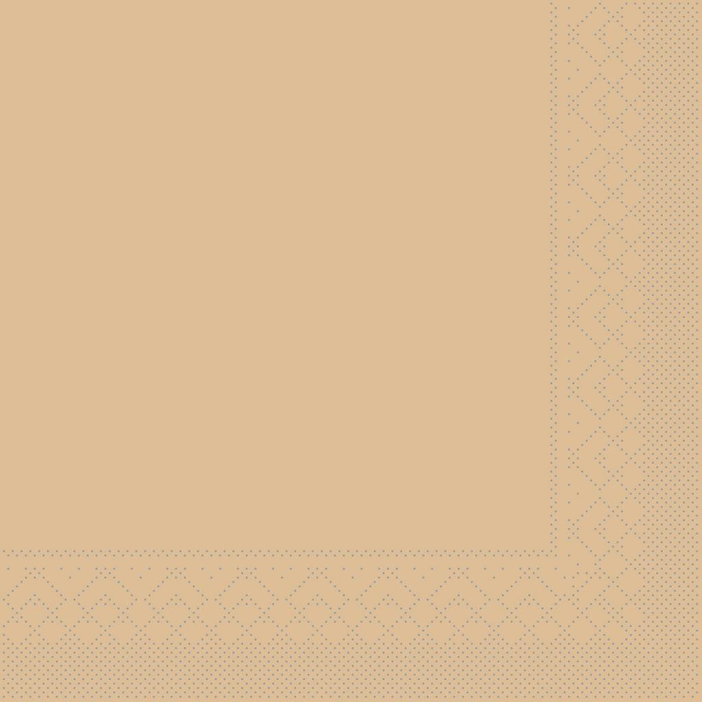 Tissue 3-lg Serviette Basic sand 40 x 40 cm 1/4 Falz