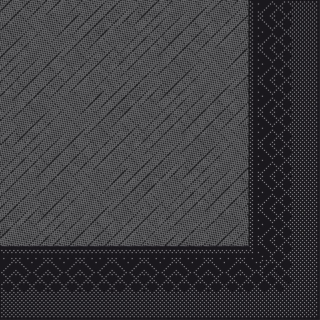 Deluxe Serviette Basic schwarz 40 x 40 cm 1/4 Falz