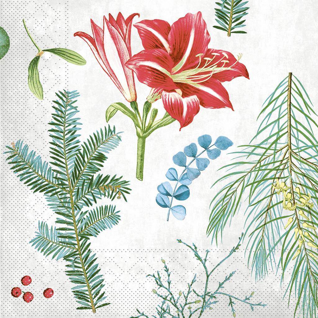 Tissue 3-lg Serviette  Amaryllis 40 x 40 cm 1/4 Falz