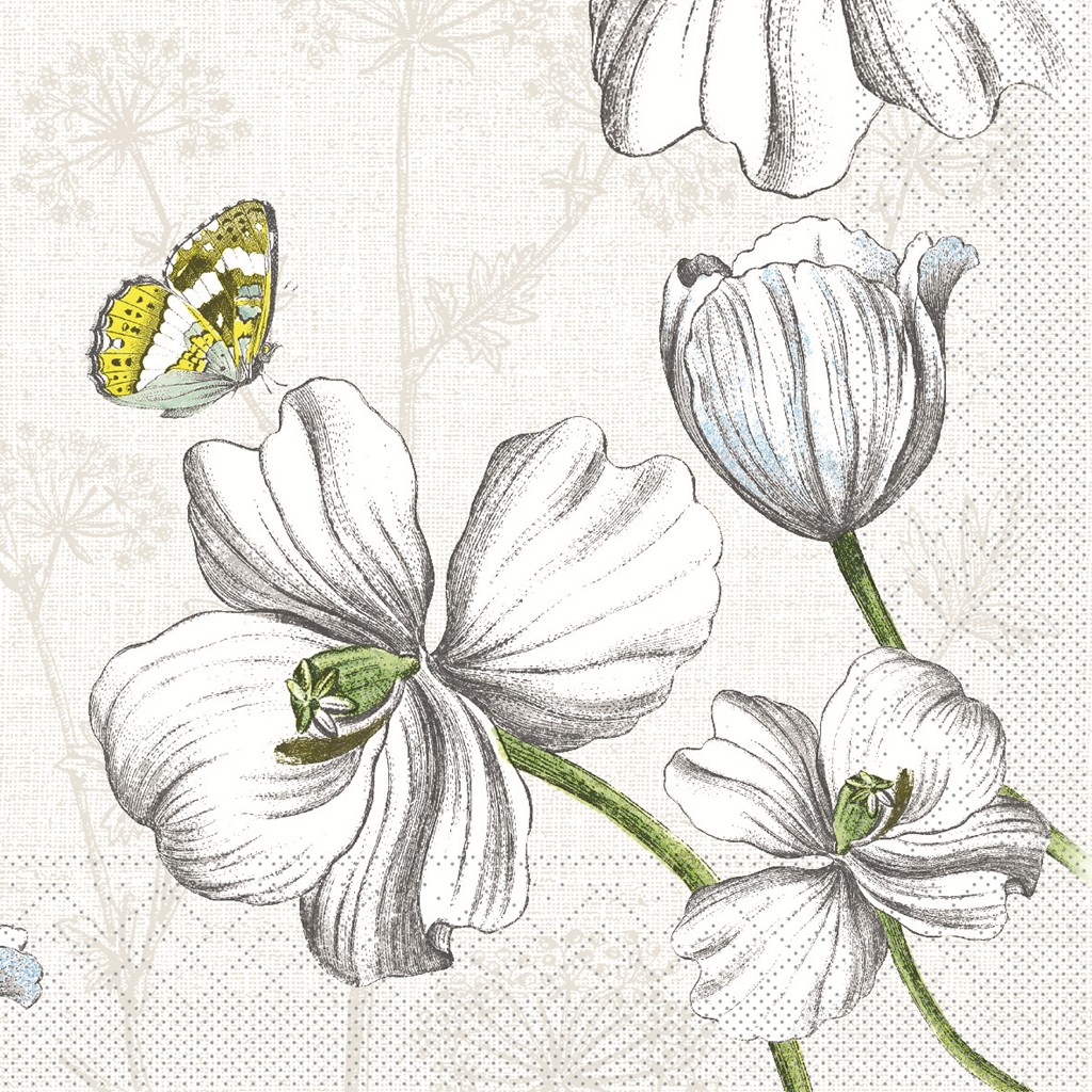 Tissue Serviette Isabeau 33 x 33 cm 1/4 Falz 3-lg.