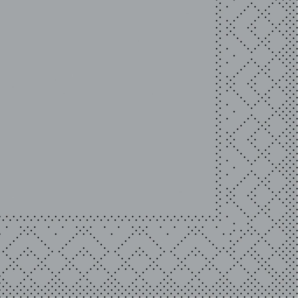 Tissue 3-lg Serviette Basic grau 20 x 20 cm 1/4 Falz