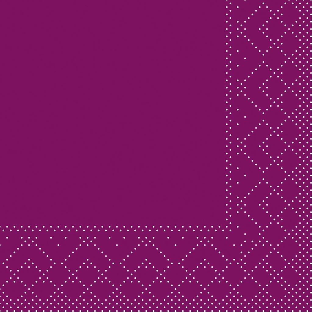 Tissue 3-lg Serviette Basic aubergine 20 x 20 cm 1/4 Falz
