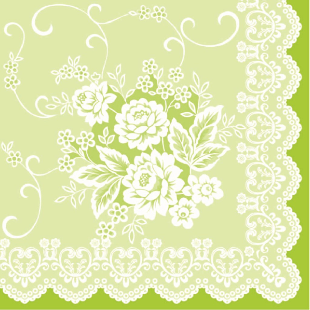 Linclass Serviette Franziska grün 40 x 40 cm 1/4 Falz