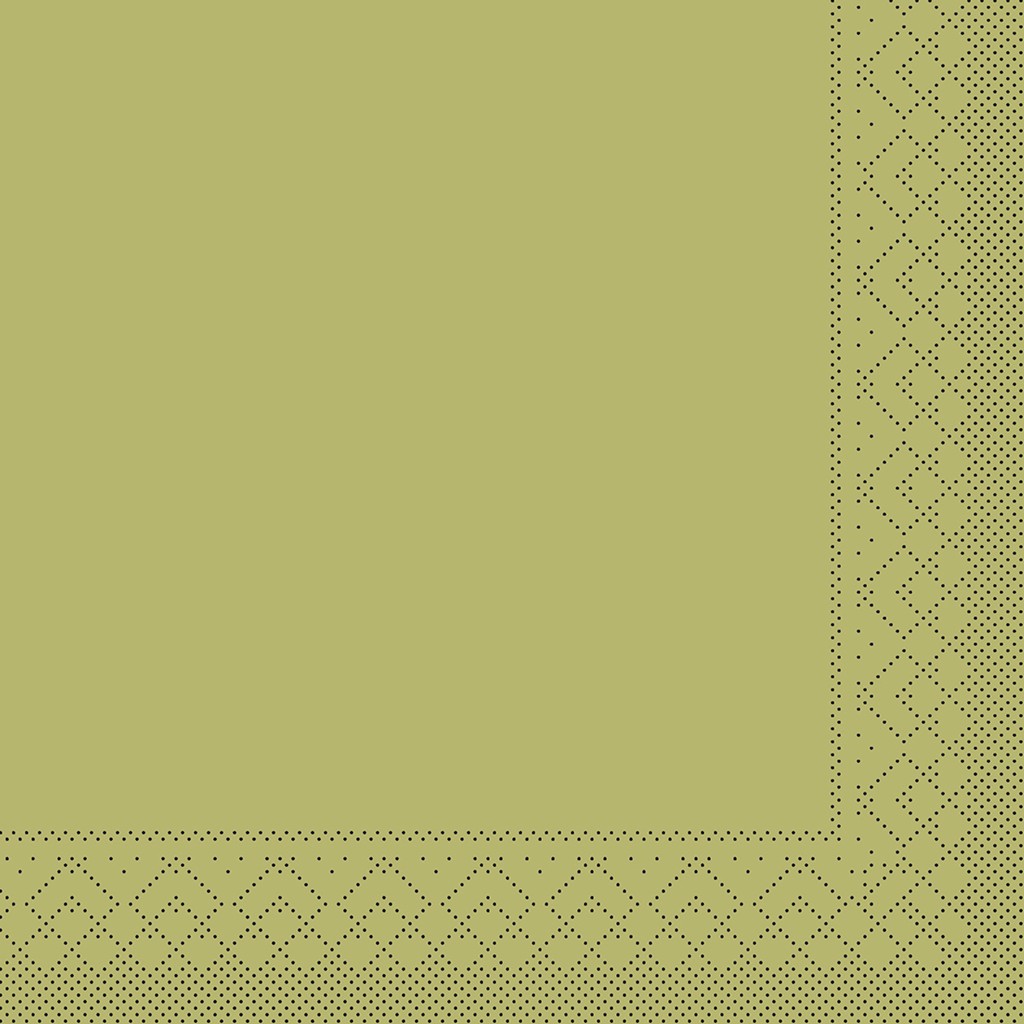 Tissue Serviette Basic oliv 20 x 20 cm 1/4 Falz 3-lg.