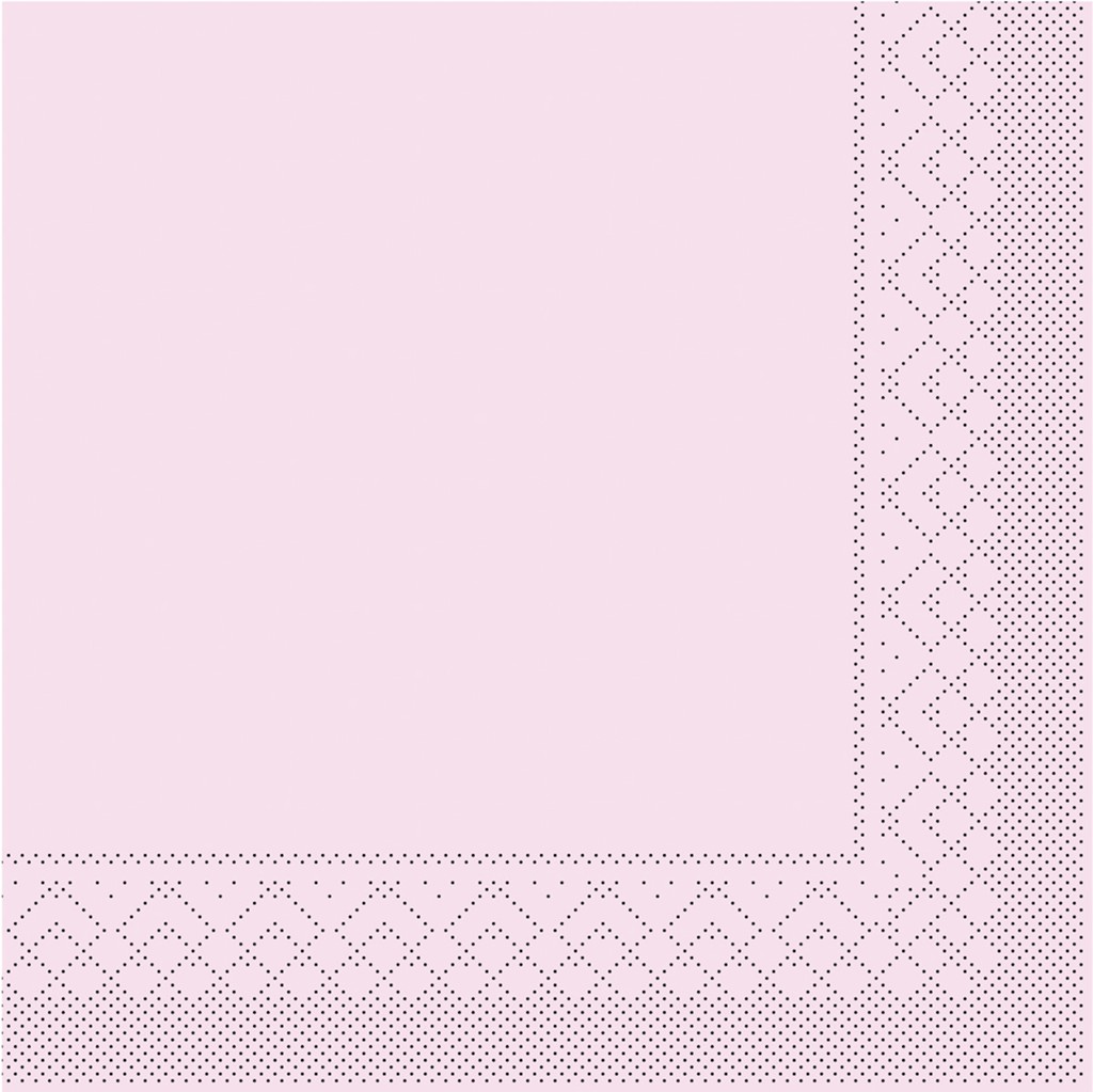 Tissue Serviette Basic rosa 20 x 20 cm 1/4 Falz 3-lg.