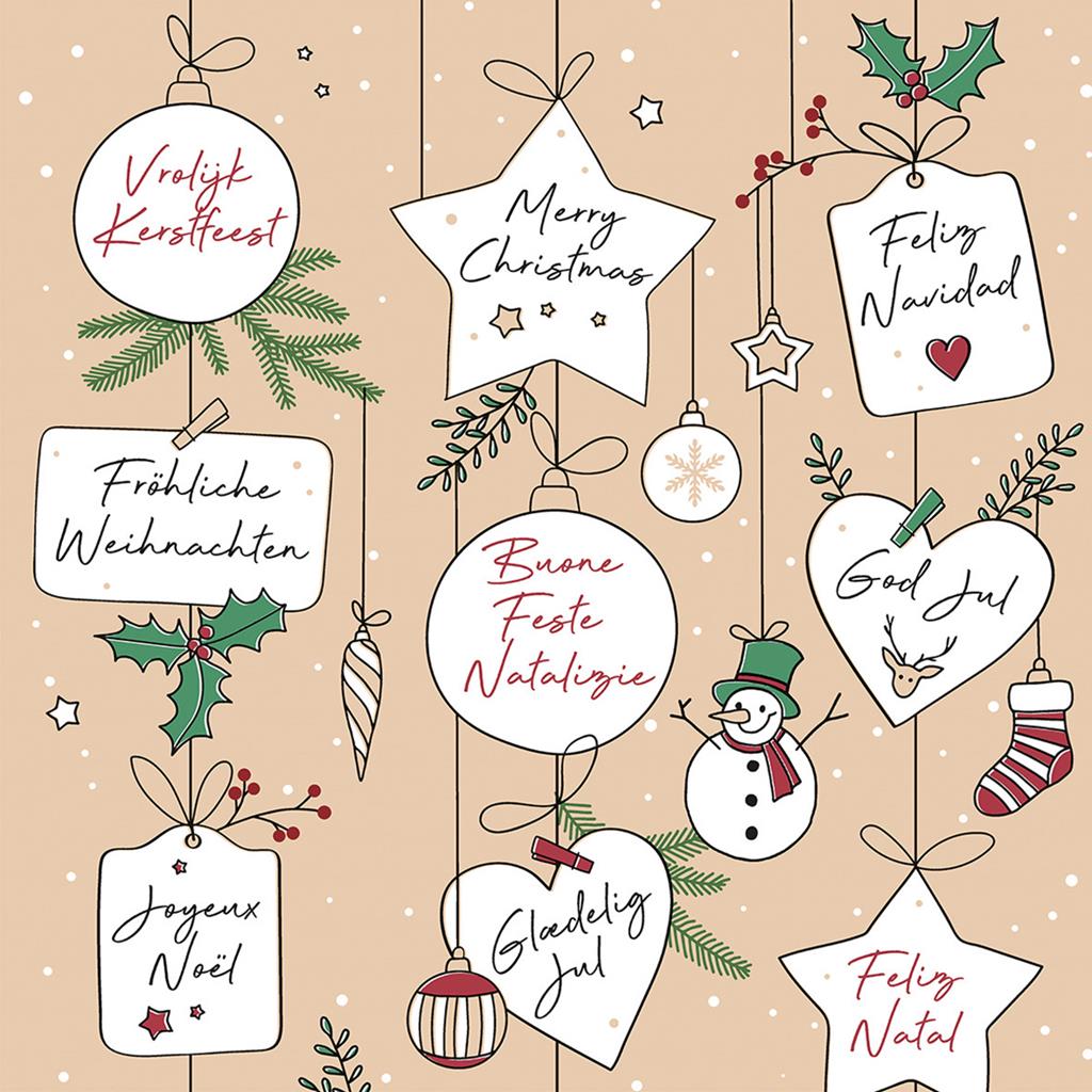 Linclass Serviette  Snowman 40 x 40 cm 1/4 Falz