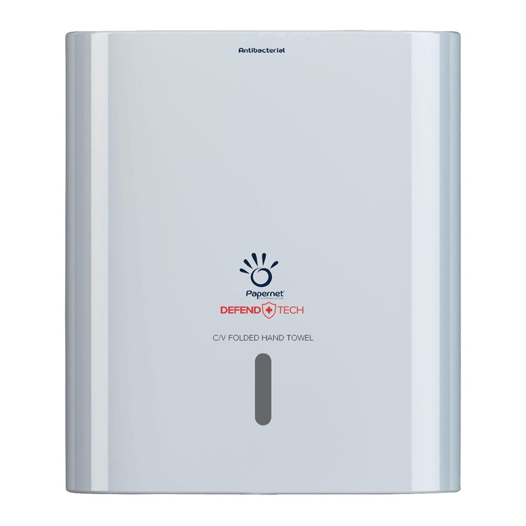 Spender für C/V/Z-Falz Falthandtücher Defend Tech Technologie, weiss