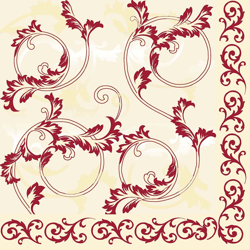 Linclass Serviette Michel bordeaux 40 x 40 cm 1/4 Falz