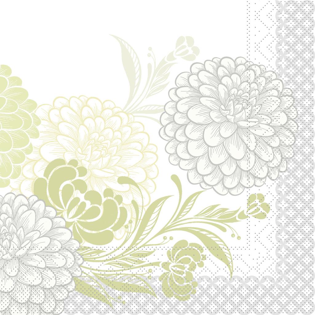 Tissue 3-lg Serviette Clarissa grün 33 x 33 cm 1/4 Falz