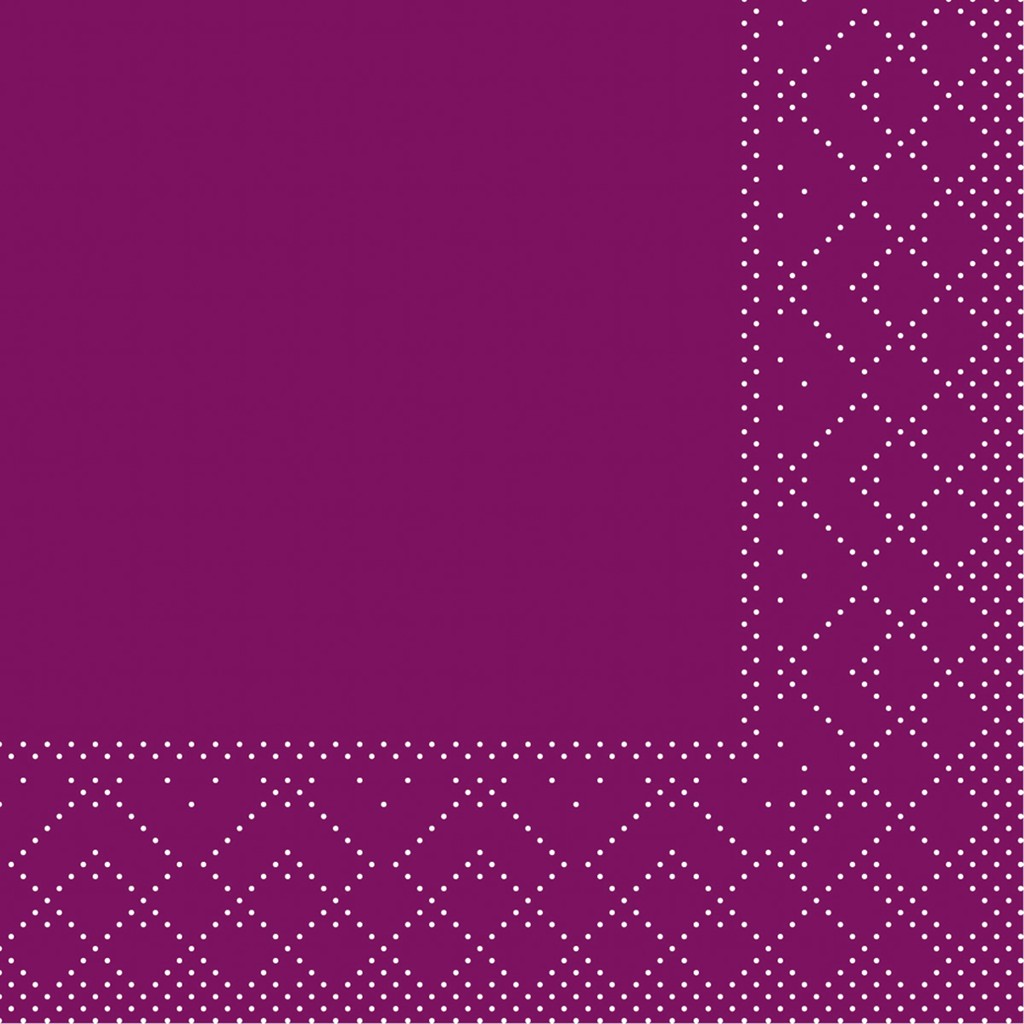 Tissue Serviette Basic aubergine 20 x 20 cm 1/4 Falz 3-lg.