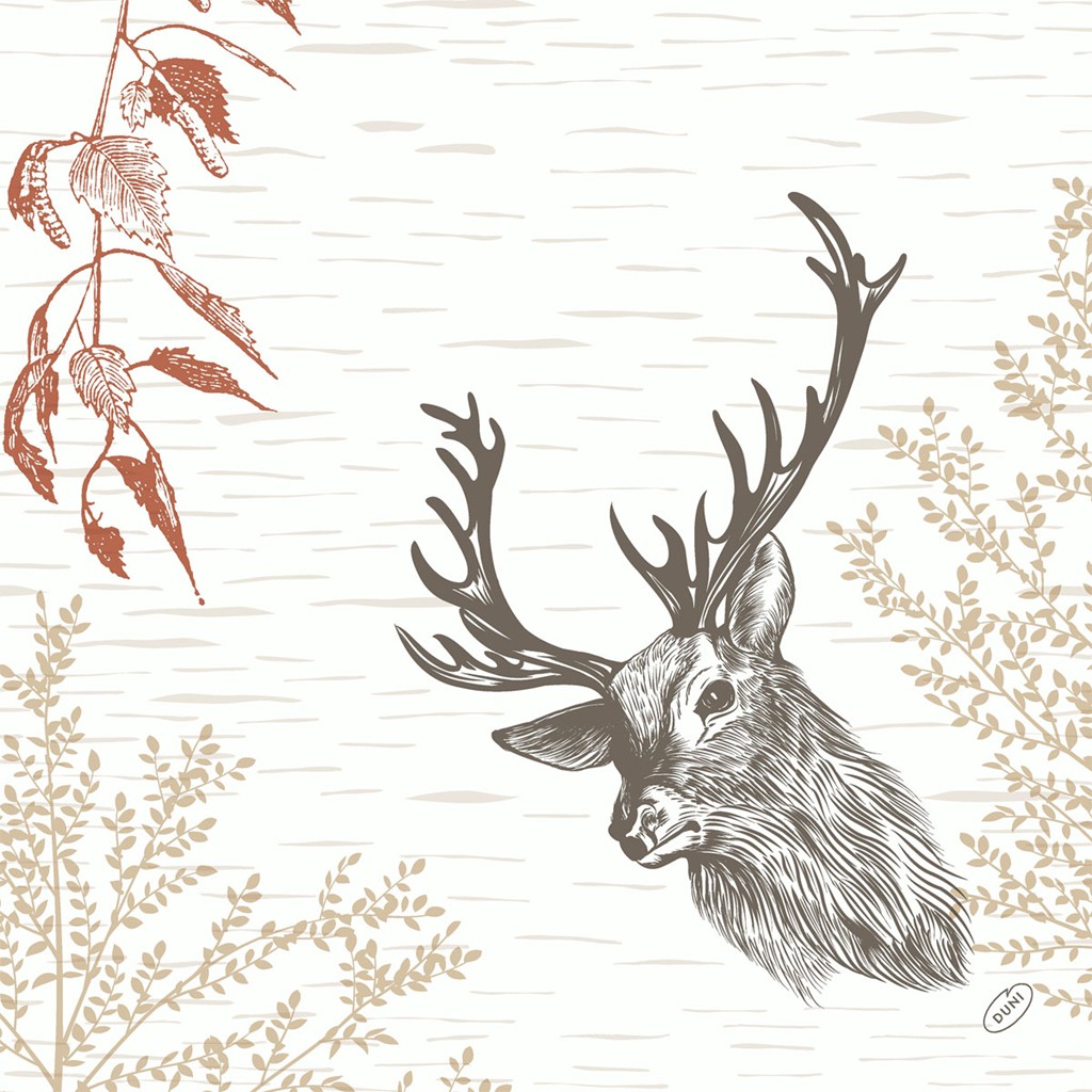 Bio-Dunisoft-Servietten 1/4 Falz Wood & Deer, 40x40cm