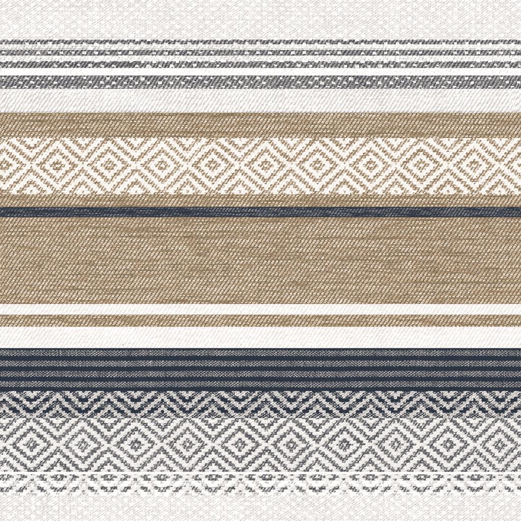 Linclass Serviette Lagos beige-blau 40 x 40 cm 1/4 Falz