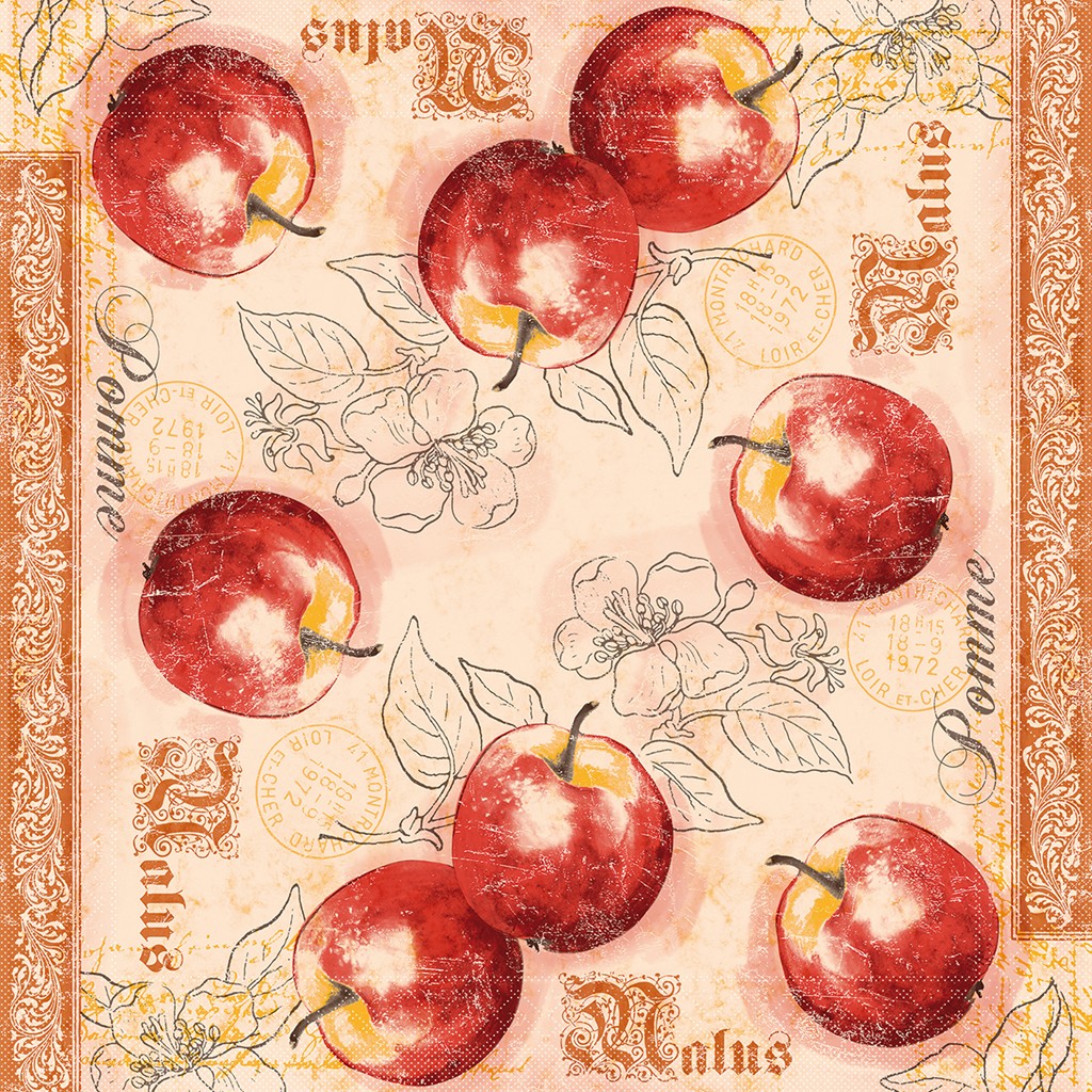 Tissue 3-lg. Serviette Malus 40 x 40 cm 1/4 Falz