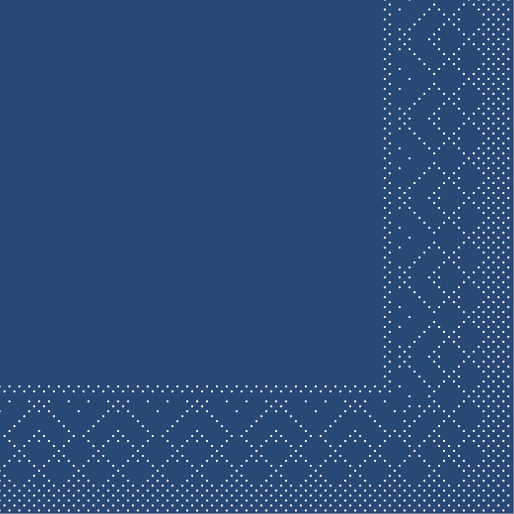 Tissue Serviette Basic blau 24 x 24 cm 1/4 Falz 3-lg.
