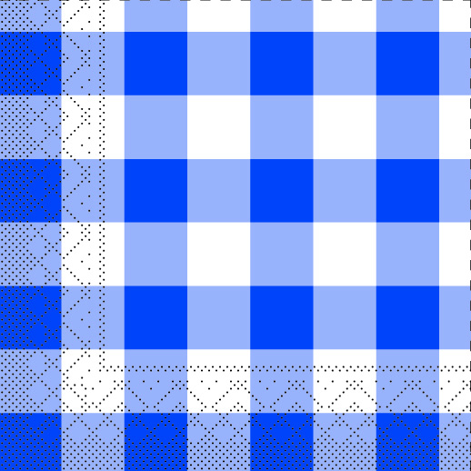 Tissue 3-lg. Serviette Karo blau 33 x 33 cm 1/4 Falz