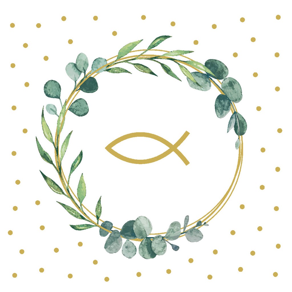 Linclass Serviette Eukalyptus-Fisch 40 x 40 cm 1/4 Falz