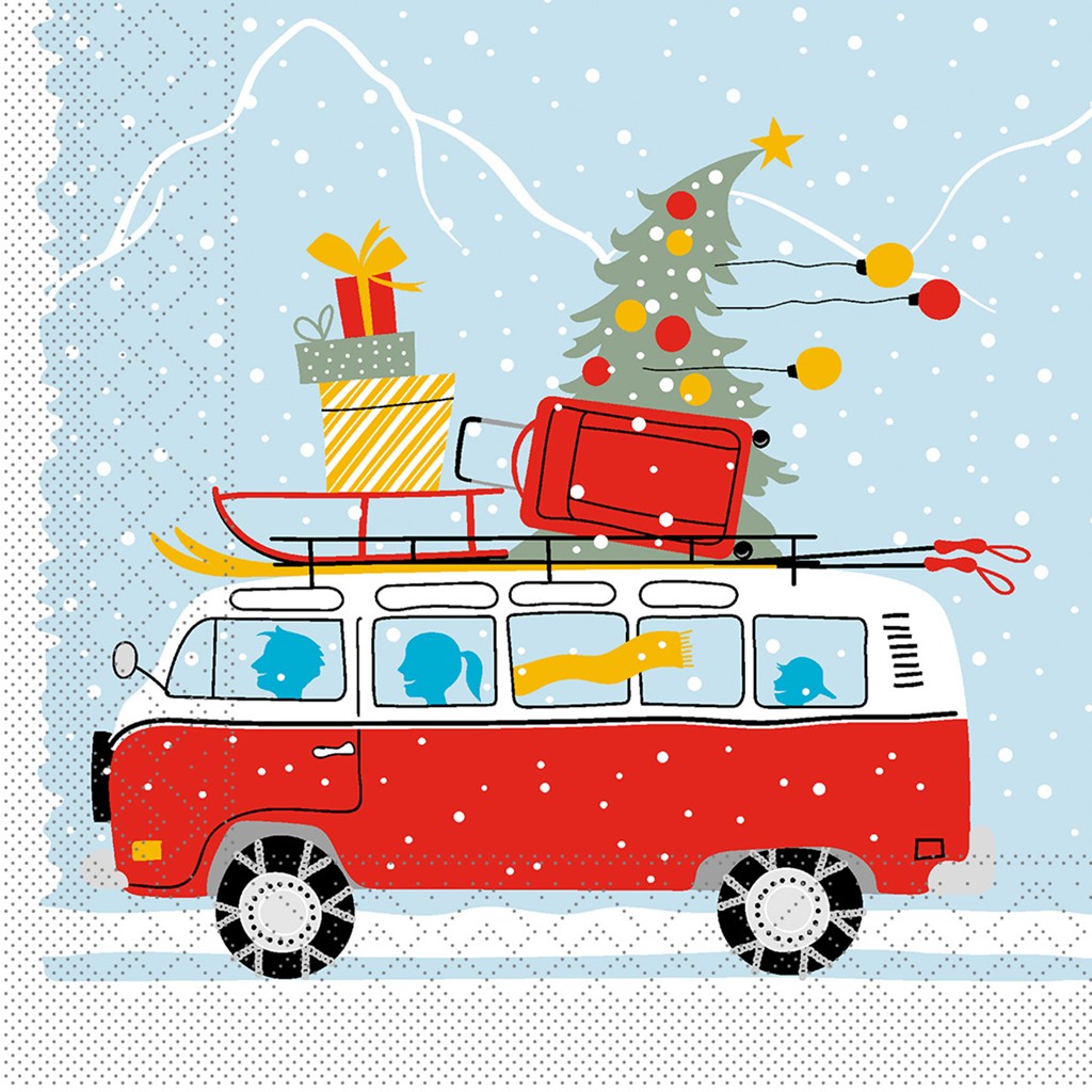 Tissue 3-lagig Serviette Winter Holidays 33 x 33 cm 1/4 Falz