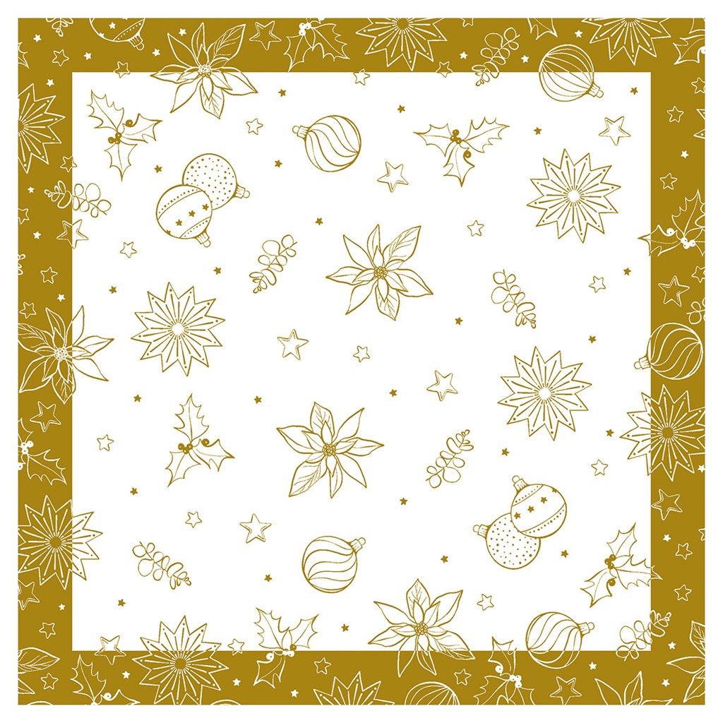 Linclass Tischdecke  Milan weiß 80 x 80 cm 1/8-Falz