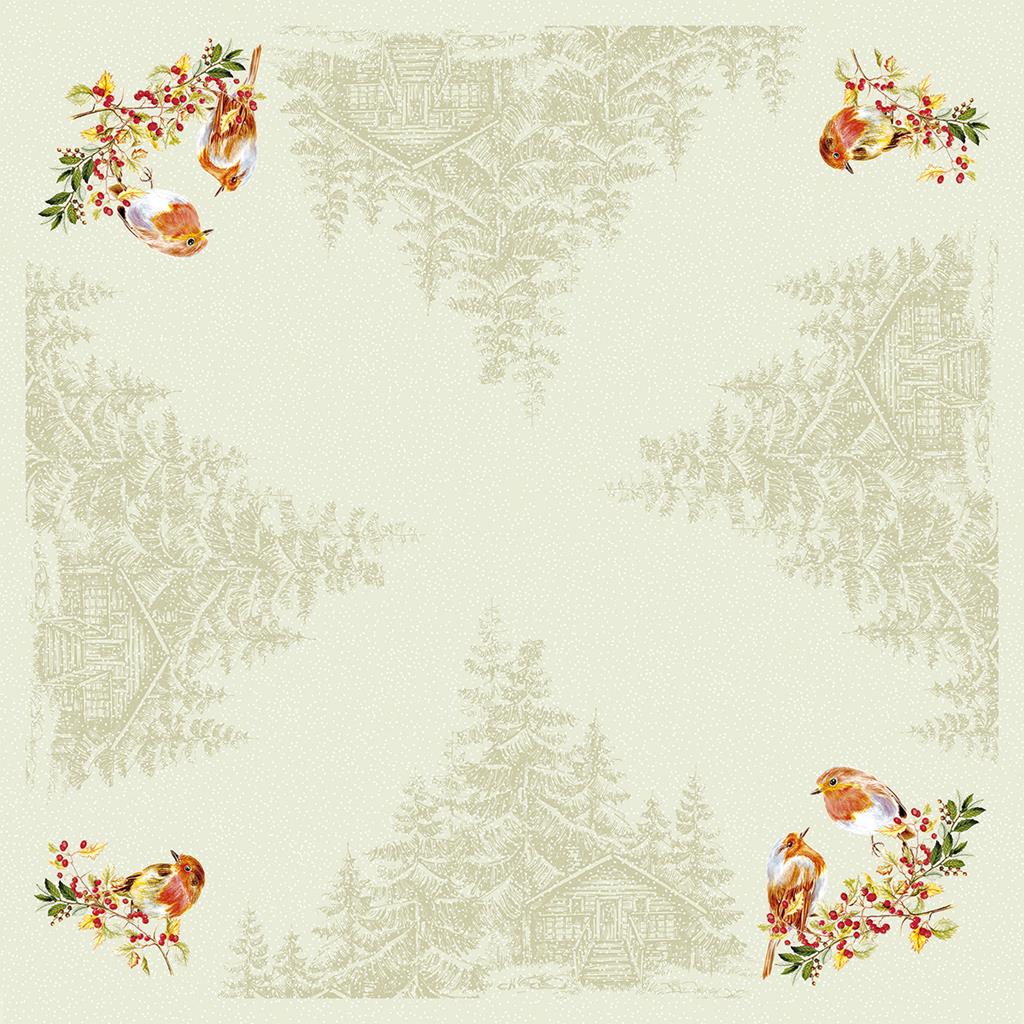 Linclass Tischdecke  Pippa beige 80 x 80 cm 1/8-Falz