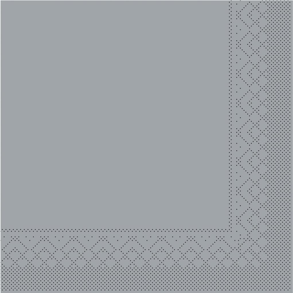 Tissue 3-lg Serviette Basic grau 33 x 33 cm 1/4 Falz