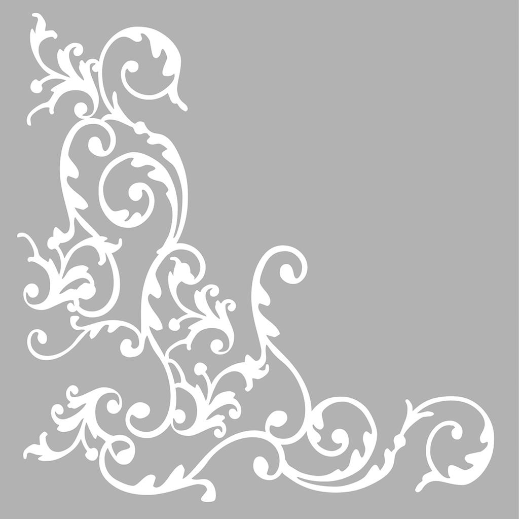 Linclass Serviette  Pomp weiss-silber 40 x 40 cm 1/4 Falz