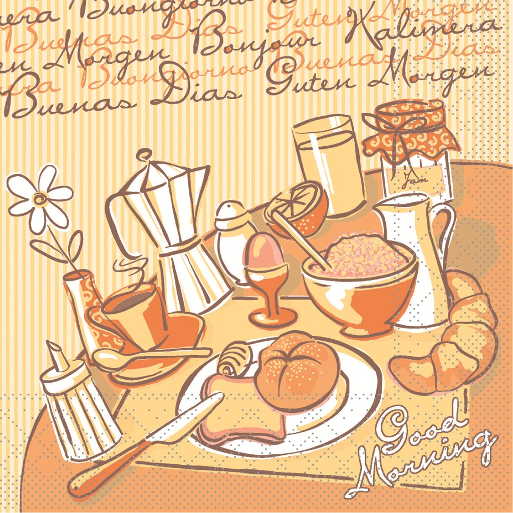 Tissue Serviette New Day 33 x 33 cm 1/4 Falz 3-lg.