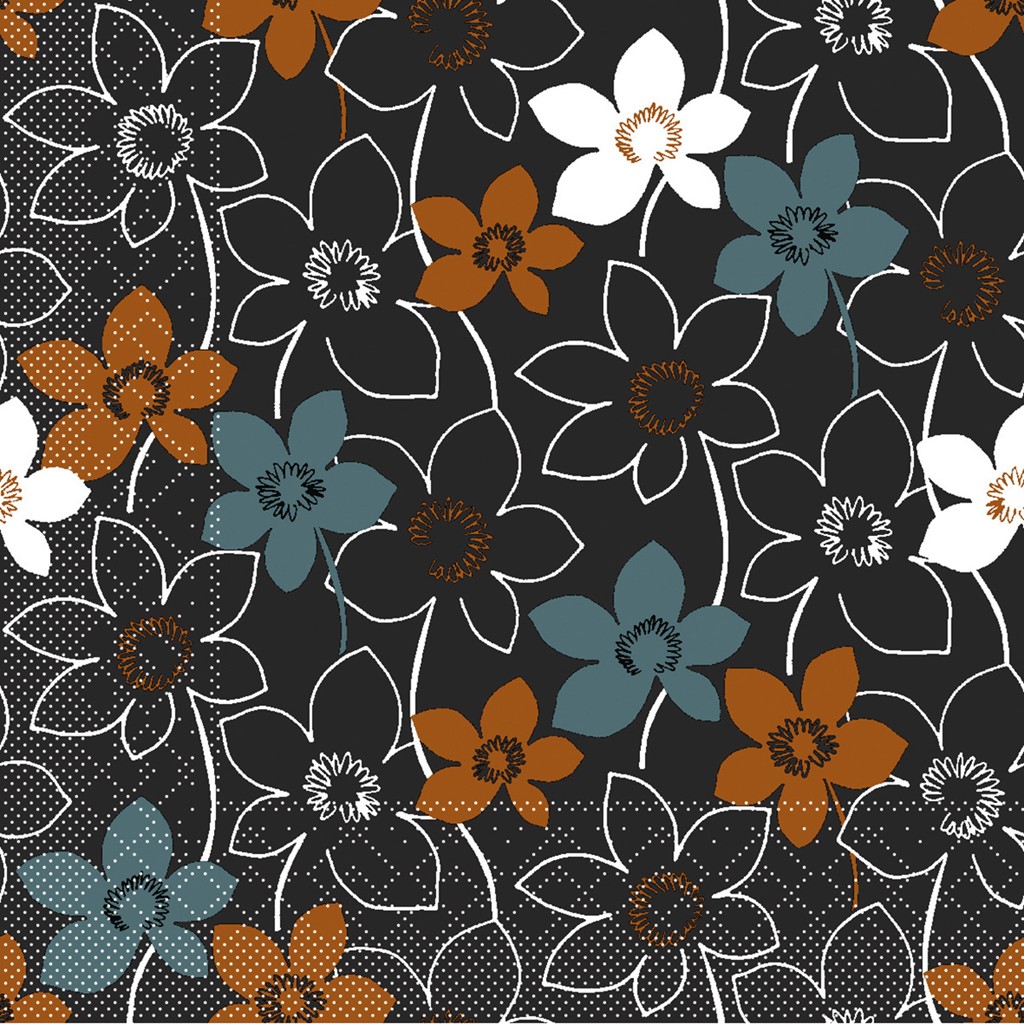 Tissue 3-lg. Serviette Cora schwarz 33 x 33 cm 1/4 Falz