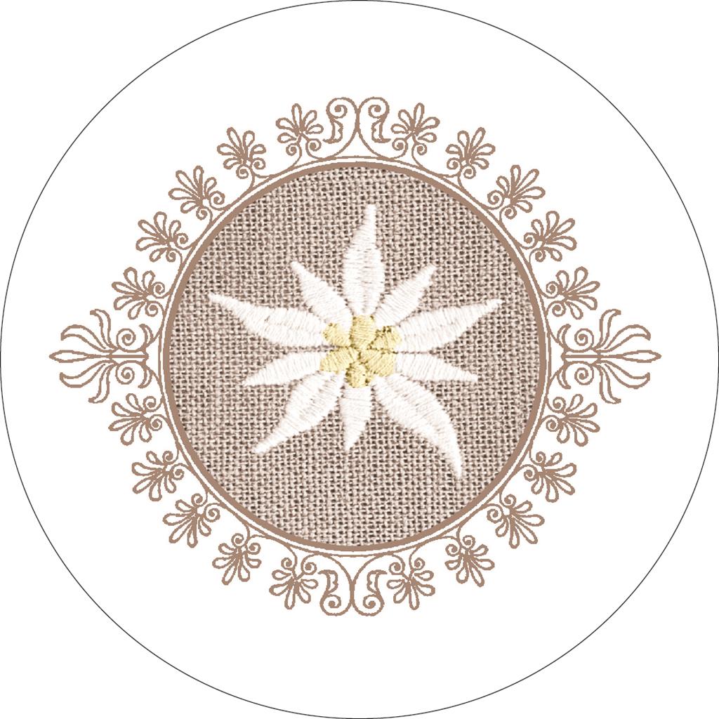 Tissue 9-lg Deckchen Edelweiss 90 mm 6x250