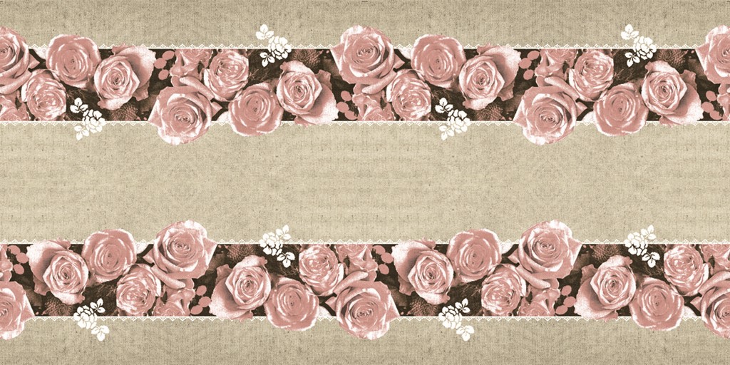 Linclass Tischläufer Lovely Roses rosa 40 cm x 24 m