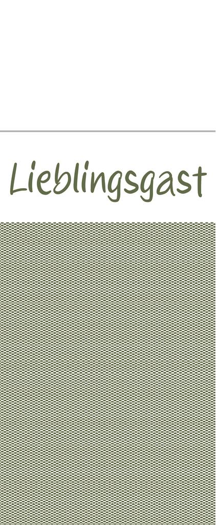 Linclass-Prof. Pocket-Nap. Lieblingsgast 40 x 33 cm 1/8 Falz