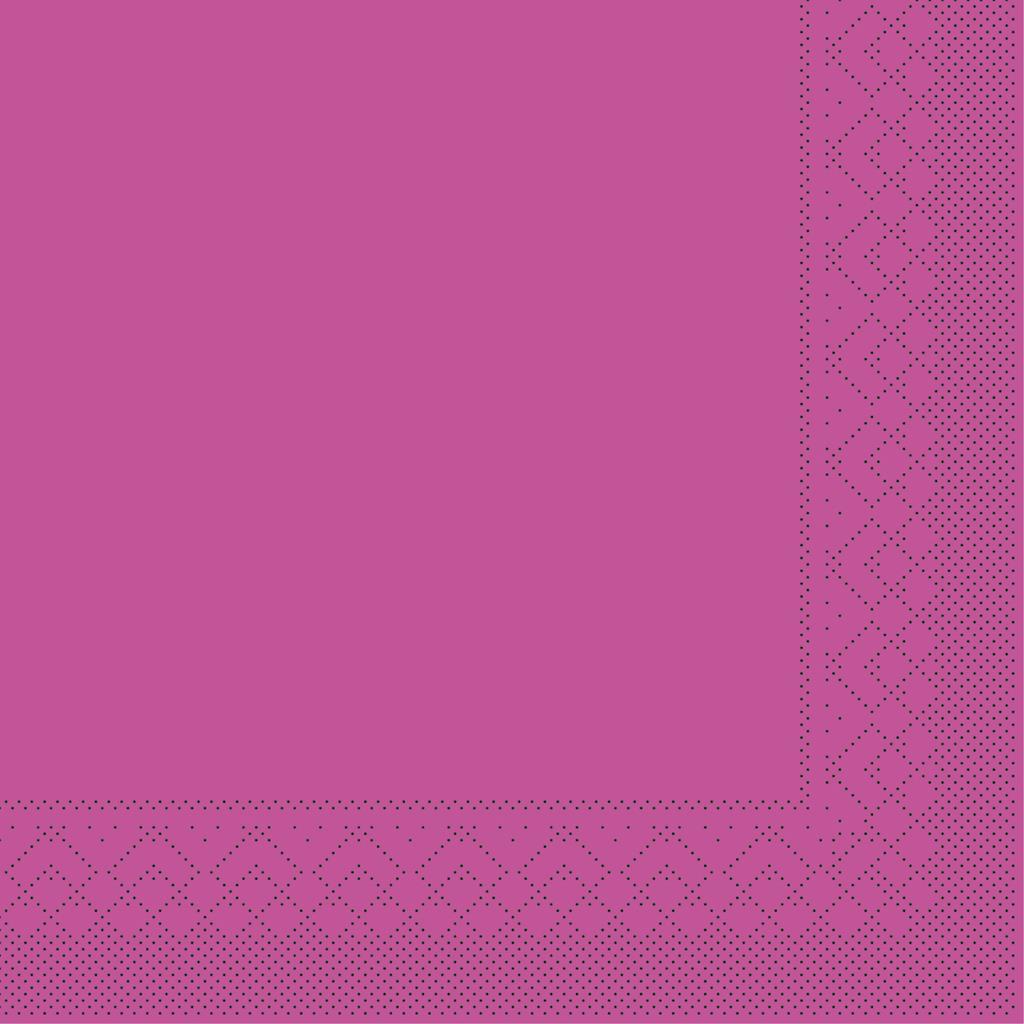 Tissue 3-lg Serviette Basic violett 40 x 40 cm 1/4 Falz