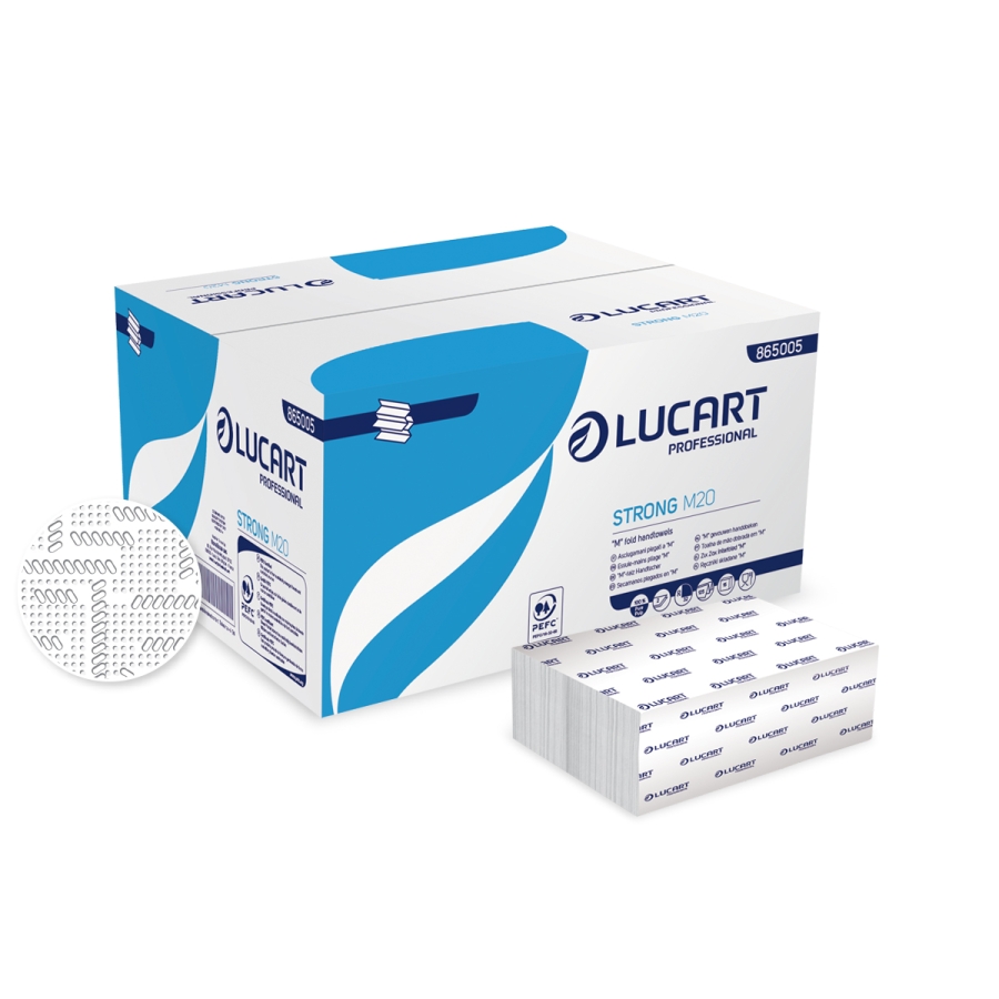 Falthandtuch "Strong Lucart M20" 20x32cm - 100% Zellstoff
