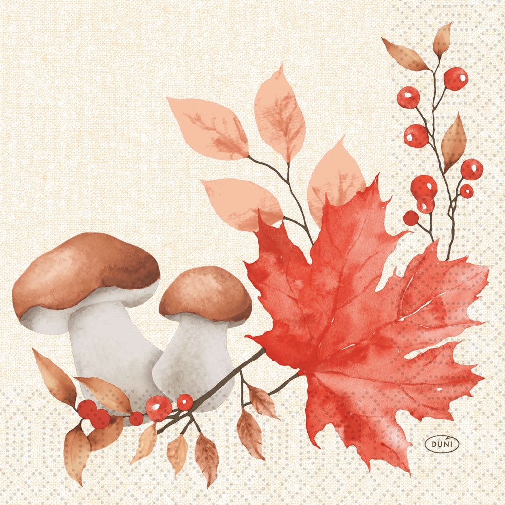 Zelltuchserviette Woodland 33 x 33 cm, 3-Lagig, 1/4-Falz